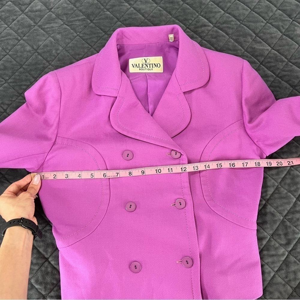 Valentino Boutique Blazer Vintage Size 10 Women Wool Purple Jacket Coat B29 - Picture 7 of 12